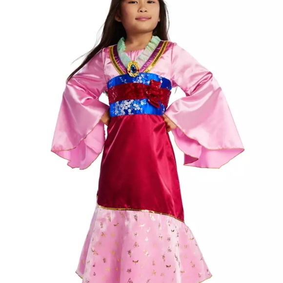 Disney Other - Disney Mulan Costume for Girls  Sizes 13 satin sequence pink